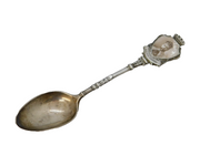 King George V Sterling Silver & Enamel Coronation Teaspoon Antique Birmingham