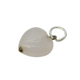 Sterling Silver Heart Cut Quartz Charm Pendant Vintage c1970s
