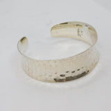 Sterling Silver Mexican Hammered Concave Cuff Bangle Bracelet Contemporary c2000