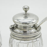William IV Pair of Sterling Silver & Cut Glass Cruet Bottles Antique 1833 London