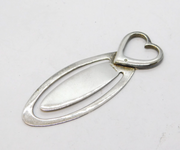 Sterling Silver Heart Pattern Bookmark Vintage 2004 London