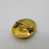 Victorian Gold Plated Floral Chased Hair Set Mourning Brooch Antique c1860
