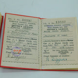 Pair of Antique Red Card Norfolk Council Driving Licences 1934-1939 Art Deco