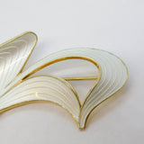 Ivar T. Holth Norwegian Sterling Silver White Enamel Floral Spray Brooch Vintage