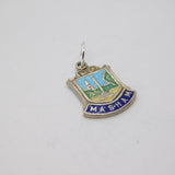 Sterling Silver 'Masham" Travel Shield Souvenir Charm Pendant Vintage c1970