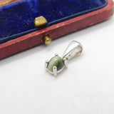 Sterling Silver and Cats Eye Charm Pendant Vintage c1970