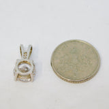 Sterling Silver Round Paste Solitaire Charm Pendant Vintage c1970