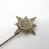 Victorian Sterling Silver Star Shaped Stick Pin Antique c1890