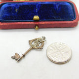 Sterling Silver Commemorative 18th Birthday Key Charm Pendant Vintage c1970