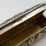 Edwardian Sterling Silver Bird & Folate Pattern Jewellery Box Antique Birmingham