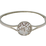 Sterling Silver Paste Set Tree Of Life Hinged Bangle Vintage c2000