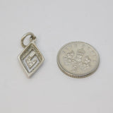 Sterling Silver Geometric Shape Charm Pendant Vintage c1970