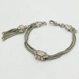 Victorian Sterling Silver Albertina Watch Chain Bracelet Antique c1900s