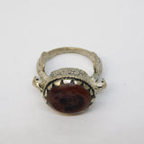 20th Century White Metal Carnelian Agate Centurion Signet Ring Antique c1920