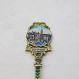 German .800 Silver Gilt & Enamel Terminal Dordrecht Souvenir Spoon Antique