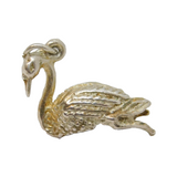 Sterling Silver Swimming Swan Charm Pendant Vintage c1970