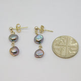 Pair of Sterling Silver Purple Freshwater Pearl Stud Earrings Contemporary c2015