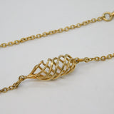 Sterling Silver Gilt Spiral Link Chain Necklace Vintage c1990s 60cm Length