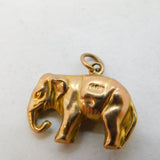 20th Century 9ct Rose Gold Lucky Elephant Charm Pendant Antique c1920s
