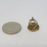 Sterling Silver Thimble Filigree Charm Pendant Vintage c1970s