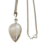 Sterling Silver Scent Bottle Form Pendant Necklace Vintage c1990s