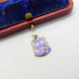 Sterling Silver and Enamel Whitby Travel Shield Charm Pendant Vintage c1970