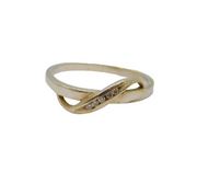 Sterling Silver Five Stone Set Spinel Twist Front Ring Modern c1990 Size N