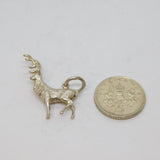 Sterling Silver Stag Deer Charm Pendant Vintage c1970