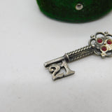Sterling Silver 21st Birthday Key Charm Pendant Vintage c1970