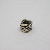 Sterling Silver Braid Pattern Charmbead For Bracelet Vintage c2000