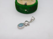 Sterling Silver Doublet Opal Star Drop Charm Pendant Vintage c1970