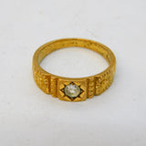 Victorian Rolled Gold & Paste Set Dress Ring Antique c1880s