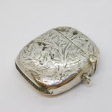 Art Deco 9ct Gold & Sterling Silver Floral Vesta Case Antique 1912 Birmingham