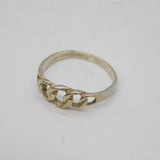 Sterling Silver Graduating Curb Link Style Band Ring Vintage c1970 Size M 1/2