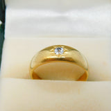 Victorian 18ct Yellow Gold 0.1ct Diamond Gyspy Ring Antique 1867 London