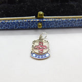 Sterling Silver and Coloured Enamel Travel Shield 'York' Charm Vintage c1970