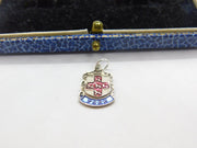 Sterling Silver and Coloured Enamel Travel Shield 'York' Charm Vintage c1970