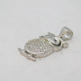 Sterling Silver Sparkling Owl Set Pendant Vintage c1990s