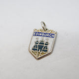 Sterling Silver Enamel Edinburgh Shield Charm Pendant Vintage c1970