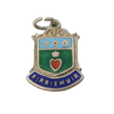 Sterling Silver Enamel Kirriemuir Shield Charm Pendant Vintage c1970