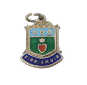 Sterling Silver Enamel Kirriemuir Shield Charm Pendant Vintage c1970