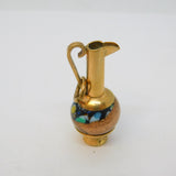 Victorian 9ct Gold, Goldstone & Millefiori Glass Wine Ewer Pendant Antique