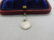 King William IV Sterling Silver 1 1/2 Penny Coin Charm or Pendant 1836 Antique