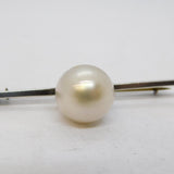 Sterling Silver Large Simulated Pearl Bar Brooch Antique c1920 Art Deco