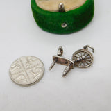 Sterling Silver Spinning Wheel Charm Pendant Vintage c1970
