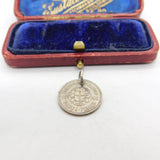 Sterling Silver King George VI Threepence Coin Charm Pendant Antique 1941