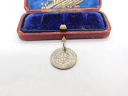 Sterling Silver King George VI Threepence Coin Charm Pendant Antique 1941