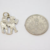 .835 Silver Gemini Twins Charm Pendant Vintage c1970