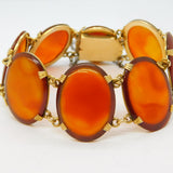 Victorian Scottish 18ct Gold & Carnelian Agate Panel Bracelet Antique c1860s