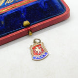 Sterling Silver Kent Traveller Shield Charm Pendant Vintage c1970